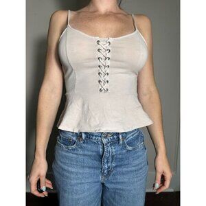American Eagle Beige Corset Tank Top Size Medium